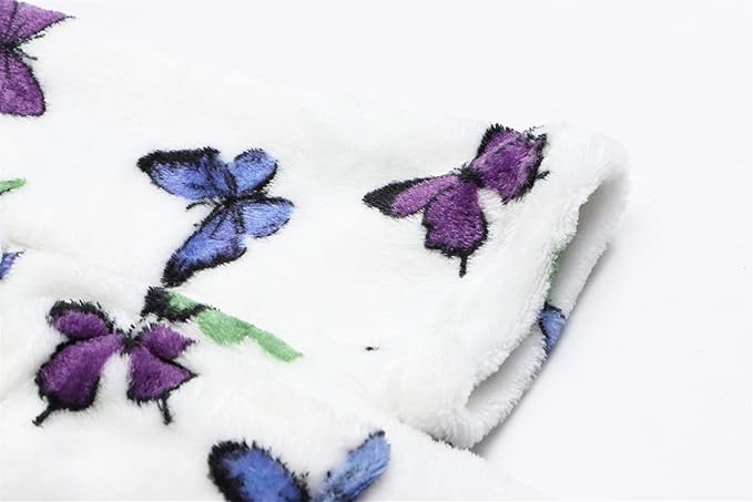 Umeyda Girls Fleece Hooded Robes, Warm Printed Bath Robe for Kids Soft Fuzzy Bathrobe for Gifts