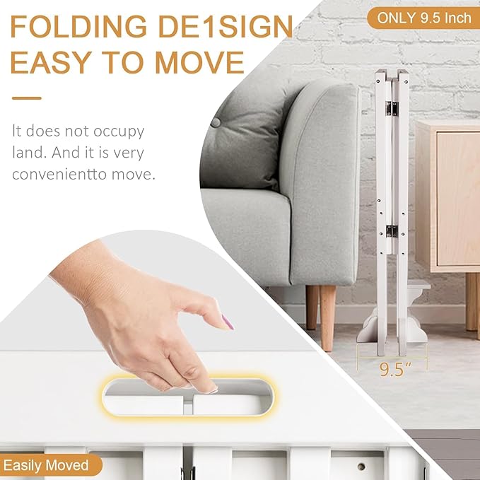 Kitchen Step Stool Helper - WOOD CITY Montessori Foldable Toddler Standing Tower for Toddlers with Safety Rail Height Adjustable Ideal Helper for Learning New Skills Natural Pine Wood (White)