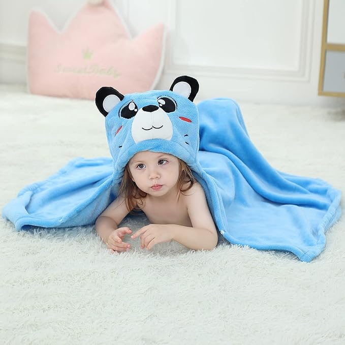 Wearable Blanket Hoodie for Kids Toddlers Hooded Towels Soft Cozy Wearable Throw Blanket Hoodie for Boys Girls