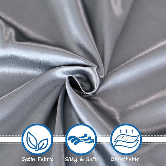 Bassinet Sheets for Baby Boy Girl, Satin Bedside Sleeper Sheets to Fit Mika Micky&Baby Delight&Dream On Me&Baby Joy Bassinet, Bassinet Sheet for Baby Hair (33"x20"x5") Silk Bassinet Sheets, Grey