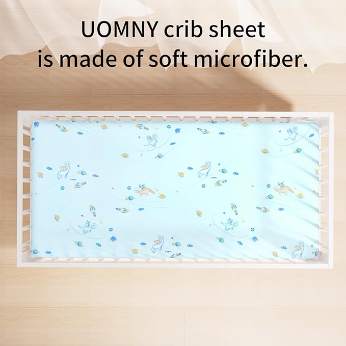 UOMNY Crib Sheet,Boys Girls Crib Sheets Baby Sheet for Standard Crib and Toddler Mattresses Nursery Bedding Sheet Crib Mattress Sheets for Boys and Girls 1 Pack Toddler Sheet