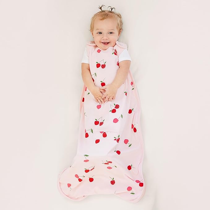 Ecolino Organic Cotton Baby Sleep Sack - 2-Way Zipper Baby Wearable Blanket - Toddler Sleeping Bag Sack - 2-4 Years - Cherry