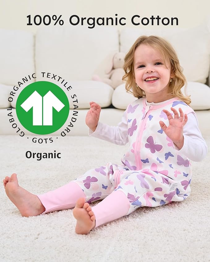 Yoofoss Toddler Sleep Sack With Feet 24-36 Months 100% Organic Cotton Baby Sleep Sack with Legs Toddler Wearable Blanket with 2-Way Zipper