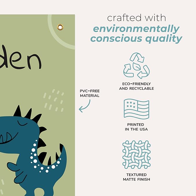 Prints Next Day – Custom Dinosaur Growth Chart 12" x 43.5" – Personalized with Name – Kids Height Chart for Wall – Baby & Toddler Nursery Decor – Birthday – PVC-Free – Printed in USA