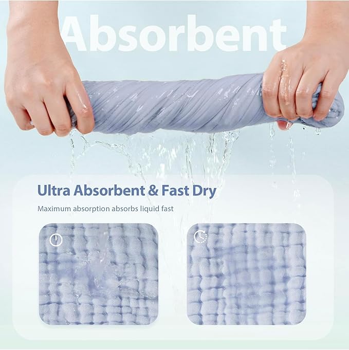 Hooded Baby Towels – Pack of 2 | 100% Muslin Cotton 35x35 in Larger for Better Comfort | Soft & Absorbent Newborn Bath Towel | Large Baby Hooded Towels for Boys & Girls | Baby Shower | Better Quality
