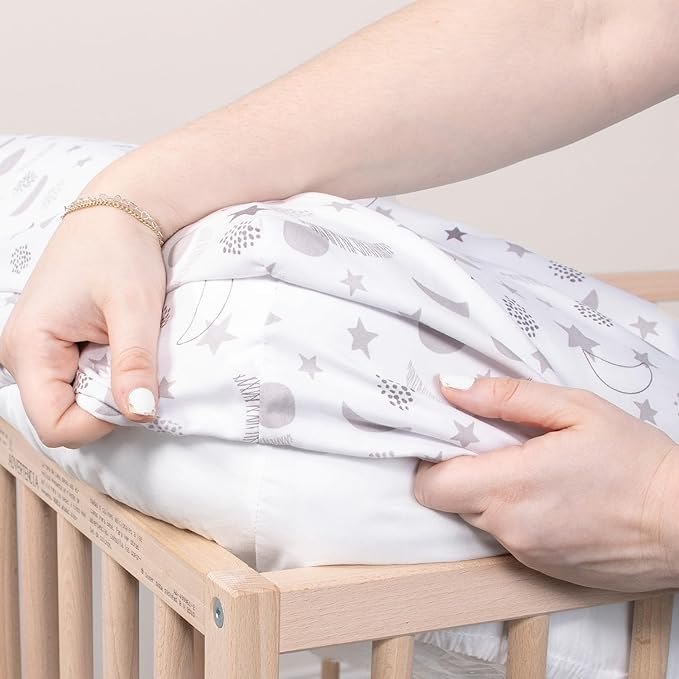 The Peanutshell 4-Pack Fitted Crib Sheet Set - Super Soft & Breathable Baby Girl or Boy Crib Sheets, Nursery Decor, Fit for Standard Mattress Cover- Celestial Moon & Stars