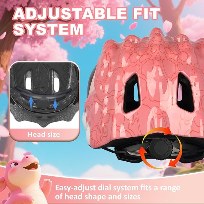 Toddler Kids Bike Helmet,3D Dinosaur Helmets for Boys Girls Infant/Baby to Children 1/2/3/4/5/6/7/8 Years Old Lightweight Adjustable Multi-Sports Bicycle Scooter Skateboard Skating Cycling
