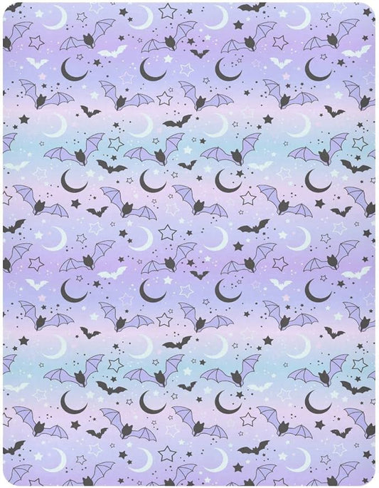 Fitted Crib Sheets for Boys Girls, Bats on The Starry Sky Soft Breathable Mattress Cover for Standard Crib & Toddler Bed Mattress, 27 * 39 in.
