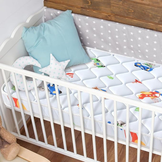 Premium Baby Mattress for Crib and Toddler Bed, 100% Knitted Fabric, Premium Fleece Surface-Hypoallergenic, Soft Breathable, 5" Thick-Firm and Optimal Support, Non-Toxic Crib Mattress
