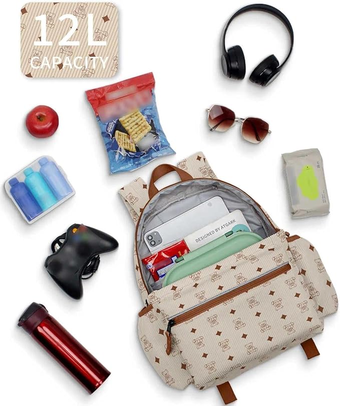 Corduroy Toddler Backpack for Boys & Girls 2-5: Cute Kids Preschool Backpack - 13.5" H Fit Folder