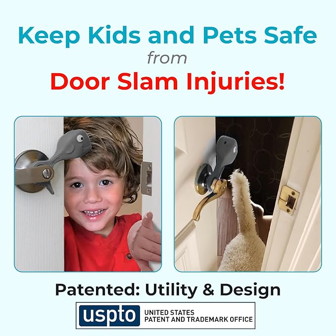 Baby Proofing Door Stopper, Door Pinch Guards Protect Child Fingers & PET Tails. Baby Safety Finger Protectors Prevent Pinch Injuries – Kids and Adults Love Whale Pinch Guard (Grey Pack of 2)
