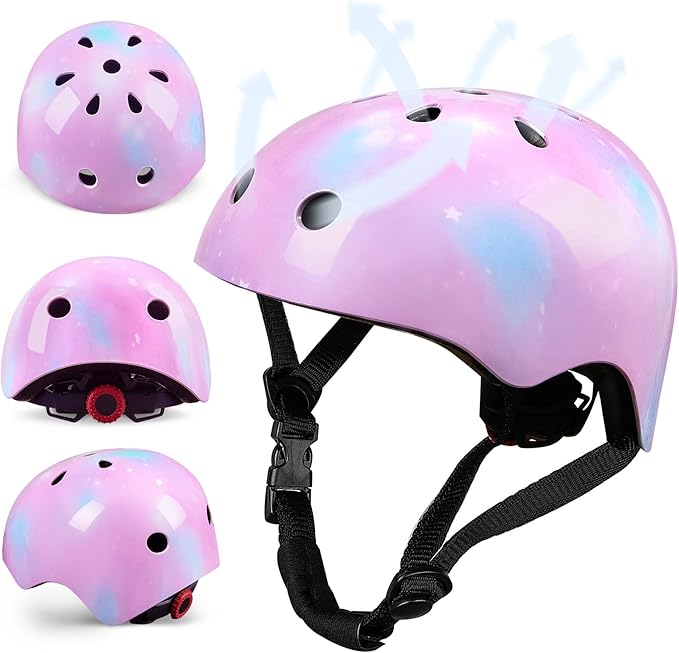 FIODAY Kids Helmet Knee Pads for Kids Unicorn Knee and Elbow Pads Wrist Guards Adjustable Protective Gear Set for Girls Boys Sports Skateboard Inline Skating Scooter