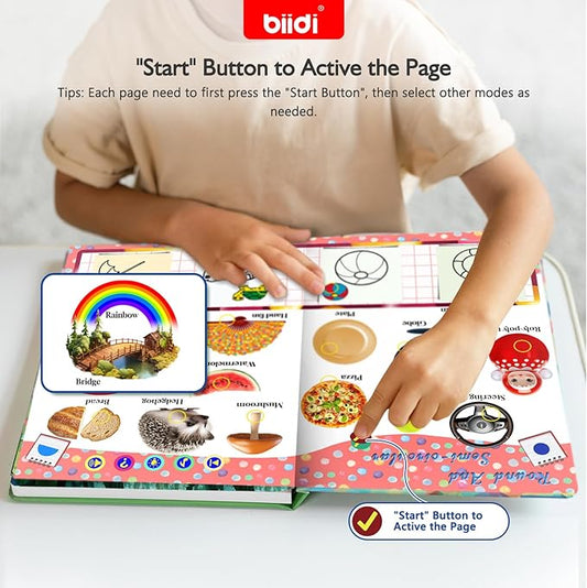 Interactive Talking Activity Book,English Word Sound Book for Kid Age 3+ Year Old,Sensory Autism Toy,Educational Learning Travel Toys for Boys Girls Gift,with Drawing Zone,4 Color Pens,600+Sound