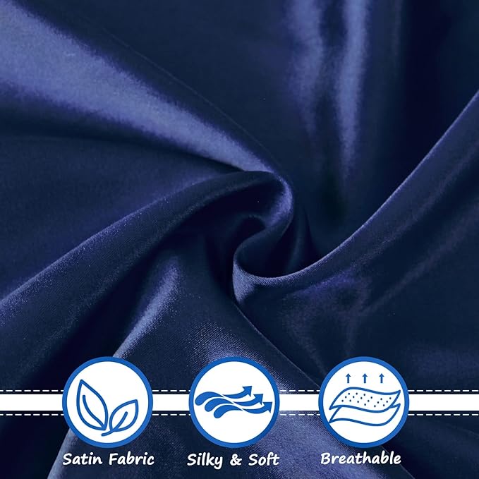 Satin Bassinet Sheet Fitted Great for Baby Hair Soft Silk Feeling Bassinet Sheets for Rectangle Hourglass Oval Cradle or Bassinet Pad＆Mattress for Boys and Girls Gift for Baby Toddler Navy