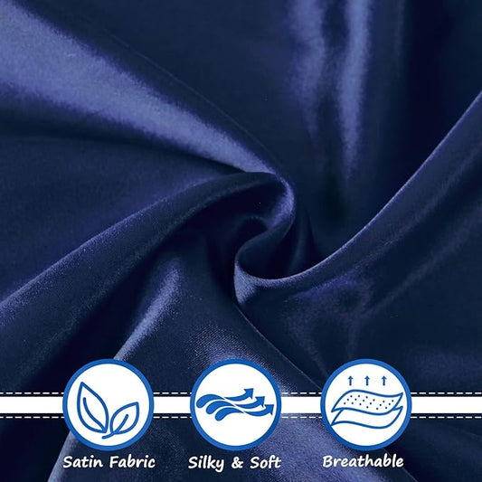 Satin Bassinet Sheet Fitted Great for Baby Hair Soft Silk Feeling Bassinet Sheets for Rectangle Hourglass Oval Cradle or Bassinet Pad＆Mattress for Boys and Girls Gift for Baby Toddler Navy