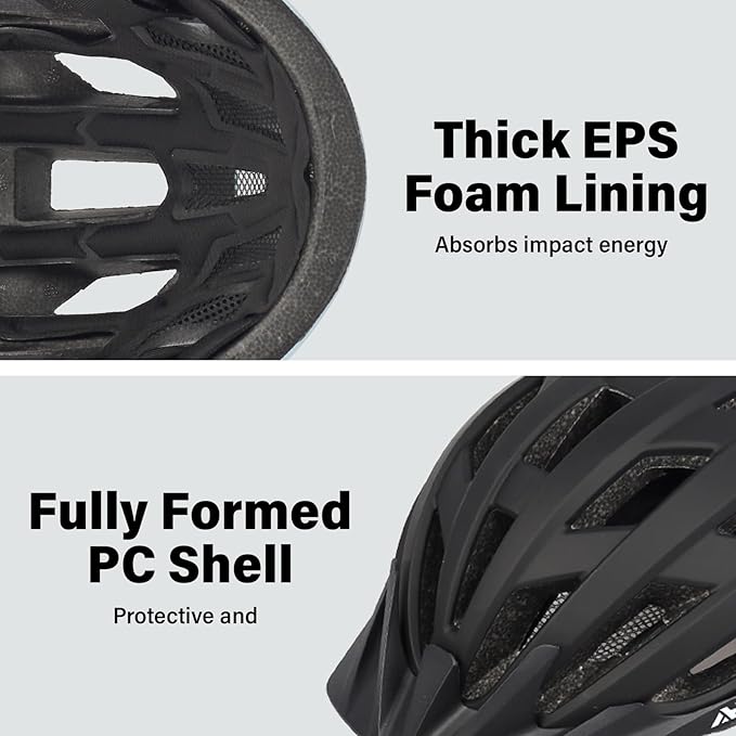 Youth Adult Road Bike Helmet, Men Women Adjustable Mountain Bicycle Helmet with Detachable Visor, 2 Sizes for Age 8-14+ Youth, Kids, Adult
