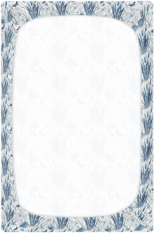 Fitted Crib Sheets for Baby Boys or Girls Soft Breathable Baby Play Yard Sheet for Standard Size Crib Mattress 39x27in Bulrushes and Wild Ducks