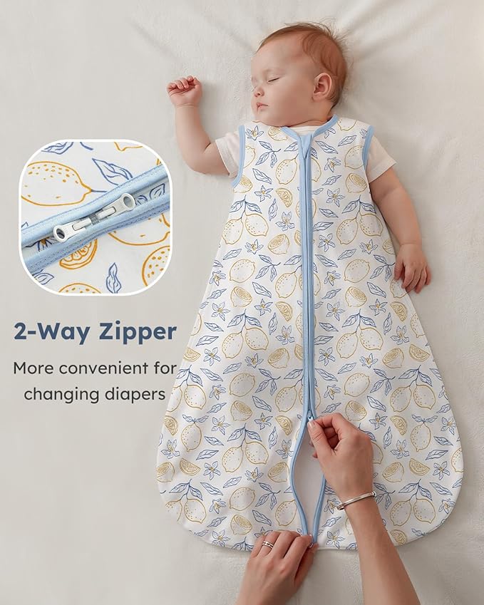 Yoofoss Baby Sleep Sack 18-24 Months Wearable Blanket for Babies 100% Organic Cotton 2-Way Zipper TOG 0.5 Toddler Sleeping Sack 3 Pack, Comfy Lightweight Sleep Sacks