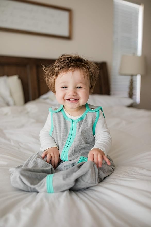 baby deedee Sleep Nest Lite Sleeping Bag Sack, Heather Teal, Medium (6-18 Months)