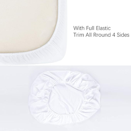 NTBAY 100% Brushed Microfiber Fitted Crib Sheet, Super Soft and Cozy 28x52 Crib Sheet for Standard Crib and Toddler Mattresses, Boys, Girls, Unisex, White, 28x52 Inches