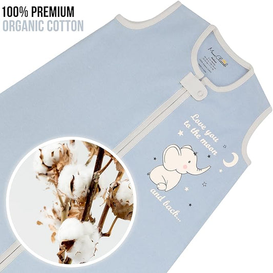 Mama Cheetah Baby Sleep Sack 0.5 TOG, Organic Cotton Baby Wearable Blanket with Two-Way Zipper, Swaddle Transition Baby Sleeping Bag for Newborn Infant Toddler Boy Girl, 12-18 Months