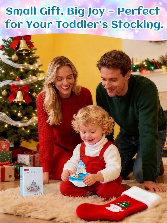 Light up Baby Bath Toys Birthday Gifts- LED Color-Changing Lights & Automatic Water Spray, Fun Bathtub Water Toys for Kids Ages 1-3, Blue