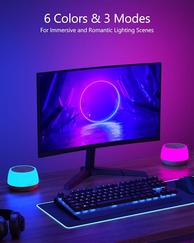 Bonsery Night Light for Baby Nursery Set of 2, USB Rechargeable Bedside Lamp Stepless Dimmable, 3 Modes & 9 Colors Changing, Portable Touch Light for Adults with Timing & Memory