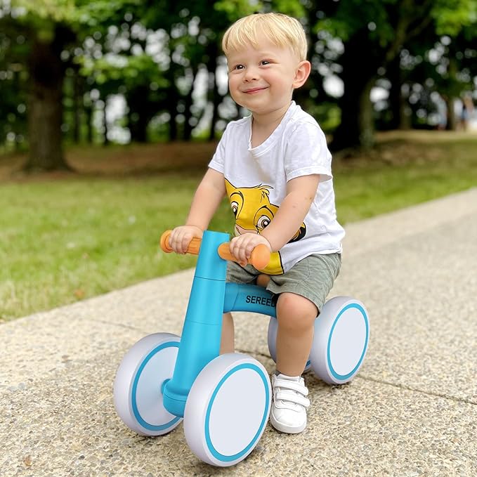 SEREED Baby Balance Bike for 1 Year Old Boys Girls 12-24 Month Toddler Balance Bike, 4 Wheels Toddler First Bike, First Birthday Gifts