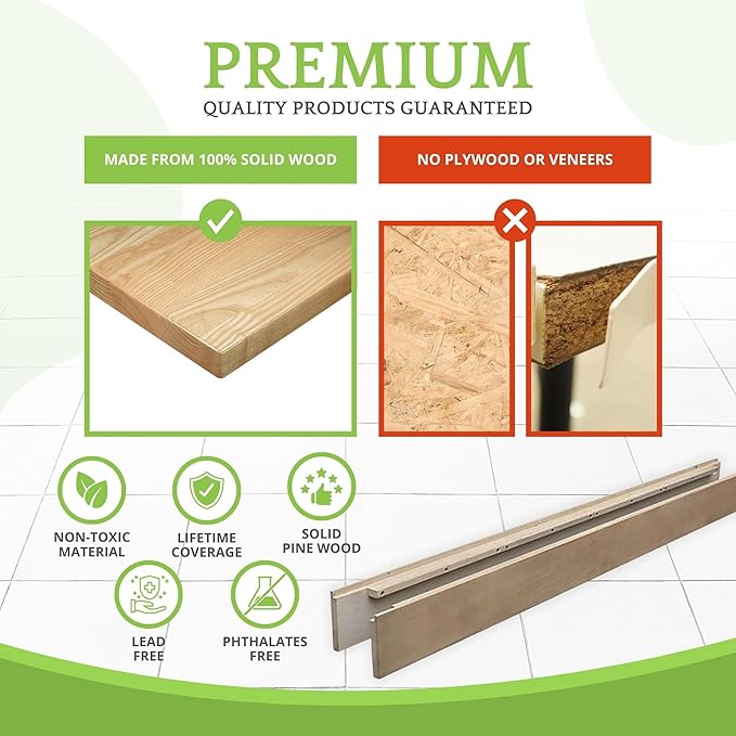 Full-Size Conversion Kit Bed Rails for Baby Appleseed and Eco-Chic Convertible Cribs - Solid Wood Rail - Toddler and Adult Bed Rail for Full-Size Beds - Nursery and Baby Furniture (Willow, Option 1)
