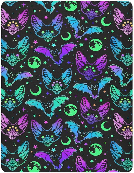 Halloween Bats Crib Sheets Soft Breathable Fitted Baby Playard Sheets Mattress Cover for Girl Boys, 39" x 27" x 5"