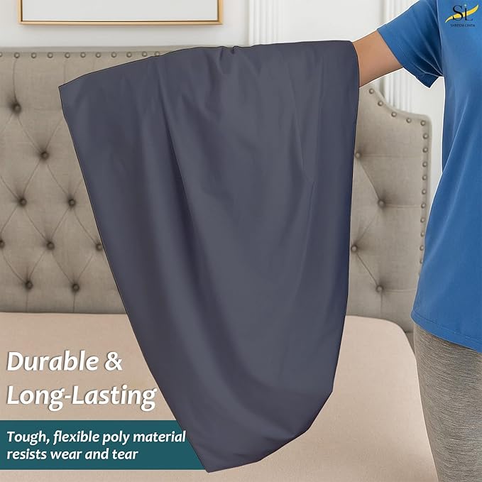 Queen Mattress Protector Fitted Sheet Style - Waterproof Vinyl Mattress Cover, Breathable, Bed Wetting & Spill Protection, Fits Mattresses up to 11.5" Deep (Dark Grey)