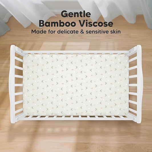 KeaBabies 2-Pack Baby Crib Sheets for Boys, Girls - 52x28 Viscose Derived from Bamboo Toddler Bed Sheets Neutral, Fitted Crib Mattress Cover for Standard Baby Bedding, Soft & Cozy (Marine Muse)