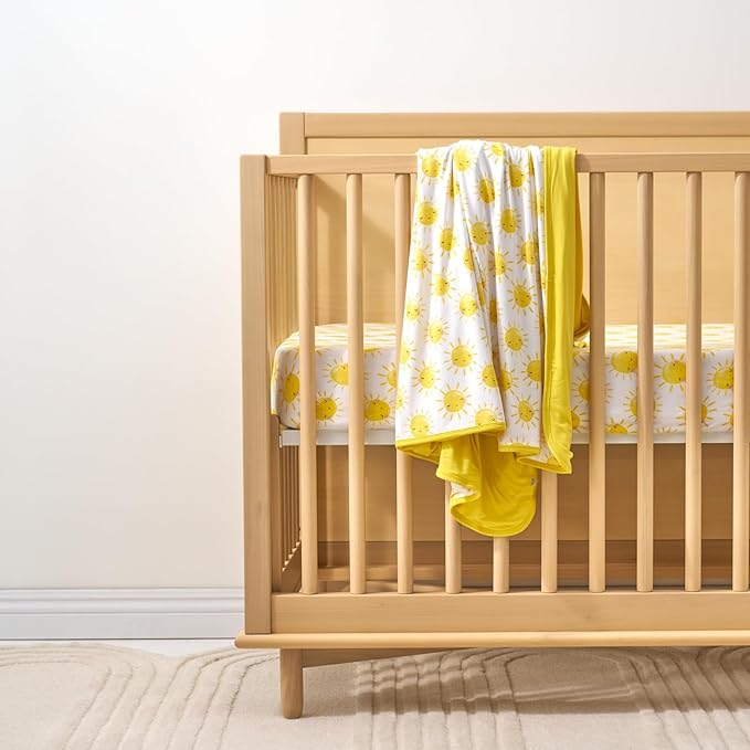Little Sleepies Baby Crib Sheets, Buttery Soft Viscose from Bamboo Crib Sheets for Boys & Girls, Toddler Bed Sheet, Standard Crib Mattress Sheet, Super Stretchy & Elasticized (Sunshine)