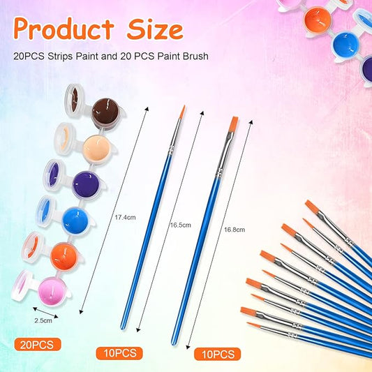 10 Pack Mini Acrylic Paint Set,12 Colors Acrylic Paints Strips for Kids&Adults Craft Paint,140 PCS Kids Painting Kit Container Strips Storage, Perfect for Home Birthday Classroom Party Favors……