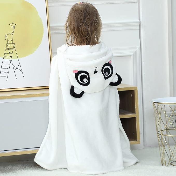 Wearable Blanket Hoodie for Kids Toddlers Hooded Towels Soft Cozy Wearable Throw Blanket Hoodie for Boys Girls