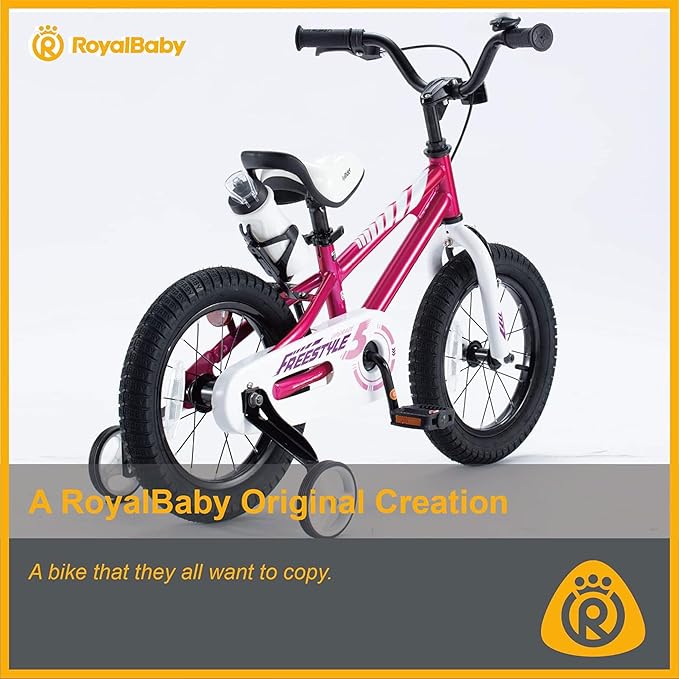 RoyalBaby Kids Bike Freestyle Classic & EZ Balance Pedal Switchable Bicycle, 12 14 16 18 Inch, 3-10 Years Toddler to Big Kids