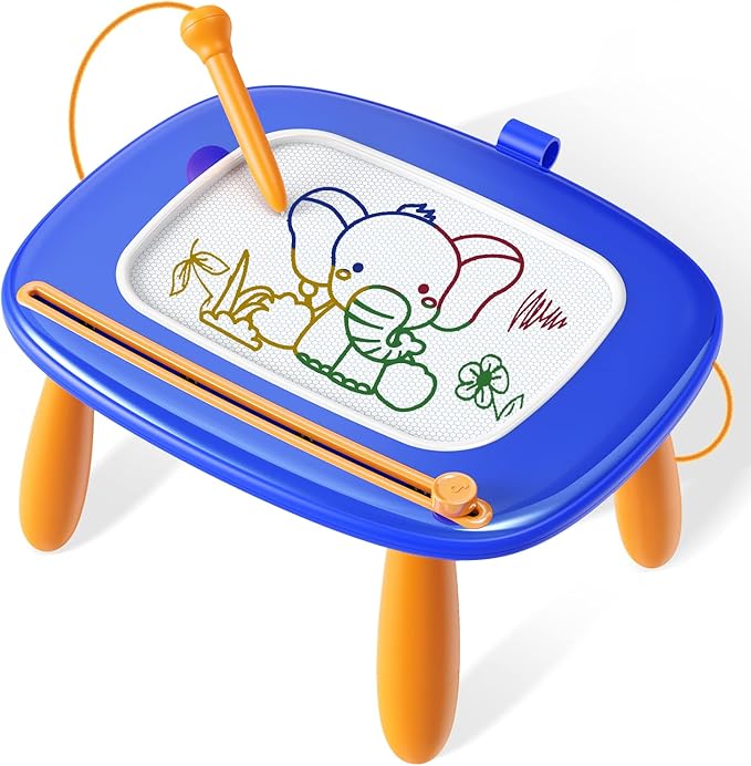 Seimome Toddlers Toys Ages 1-3, Magnetic Drawing Board, Doodle Board Pad Learning and Educational Toys for 18 Months Baby, 1-3 Yr Kids Birthday Gifts - Dark Blue