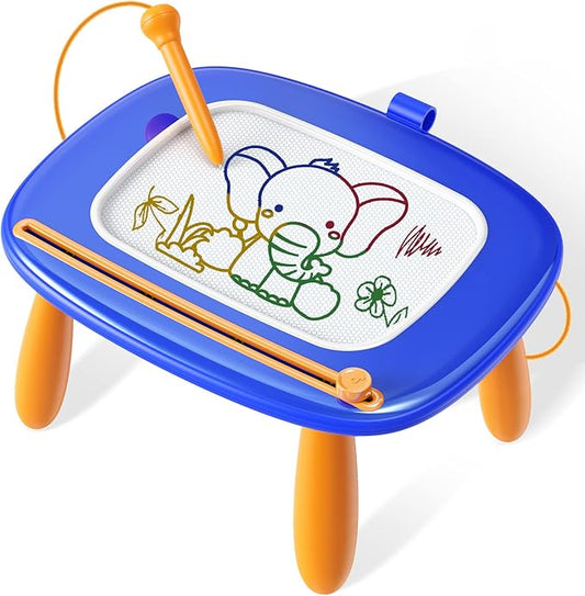 Seimome Toddlers Toys Ages 1-3, Magnetic Drawing Board, Doodle Board Pad Learning and Educational Toys for 18 Months Baby, 1-3 Yr Kids Birthday Gifts - Dark Blue