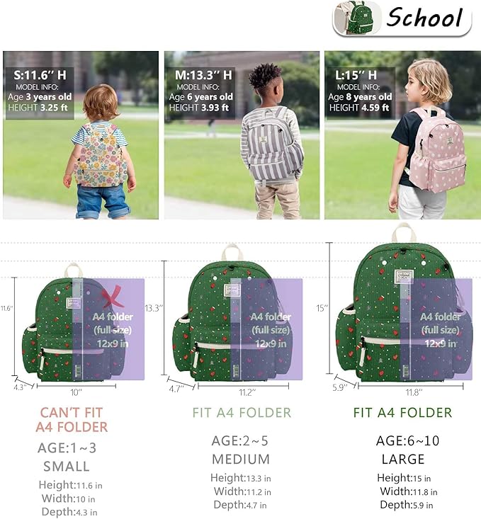 atgark Corduroy Kids Backpack for Girls 6-10: Girls Backpacks for Elementary Kindergarten 15” H Fit Folder