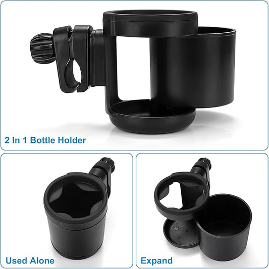 Accmor Stroller Cup Holder, Universal Cup Holder, Bike Cup Holder, 360° Rotatable Expandable Drinks Holder for Stroller, Bike, Wheelchair, Walker