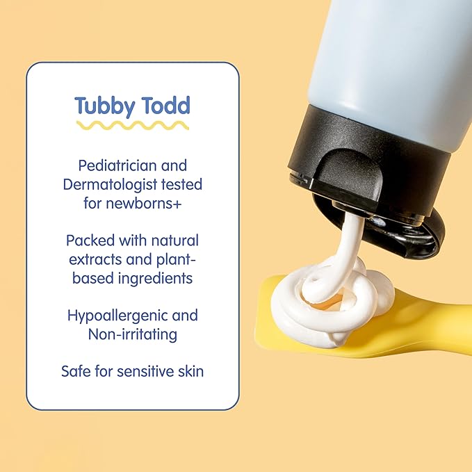 TUBBY TODD Sweet Cheeks Diaper Paste & Spatula - Diaper Rash Cream with 14% Zinc Oxide - Hypoallergenic - For Soothing and Protecting Sensitive Skin - 2 Pack, 4oz & 7.9oz