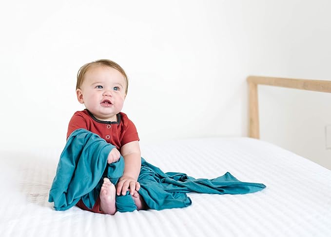 Copper Pearl Baby Swaddle Blanket - Premium Knit Baby Blanket, Large Soft Stretchy Receiving Blankets for Baby Boy and Girl, Swaddles for Newborn, Infant, and Toddler (Steel)