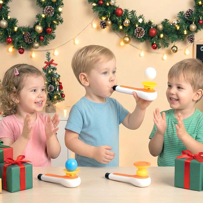 TOP BRIGHT 3in1 Sensory Toys for Toddlers Autism, Montessori Toddler Toys for 3 4 5 Year Old with Whistle, Ball Blowing, Floating Blow Pipe Balls Birthday Gift