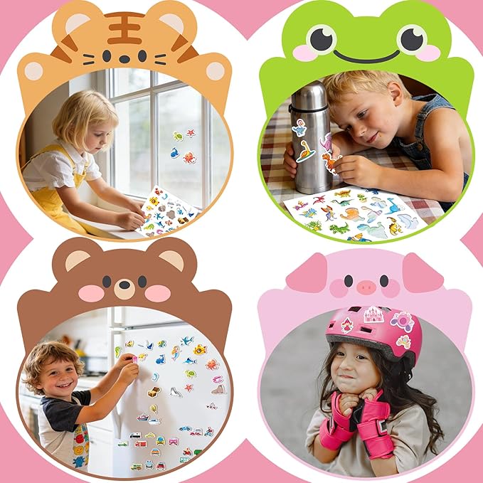 Kalysky 6Pcs Reusable Sticker Book, Jelly Sticker Books for Kids Ages 3-5, Cute Sticker Books for Toddlers 2-4 Years, Sticker Activity Book for Girl Boy