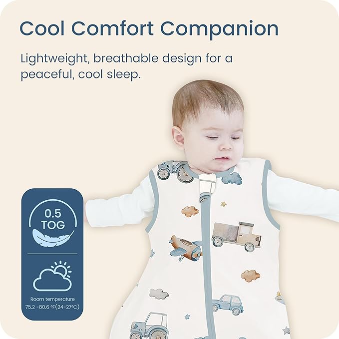 Toddler Sleep Sacks 2T-3T-4T, 0.5 TOG Light Summer Wearable Blankets, Extra Long XL Sleeping Bags, 2 Pack