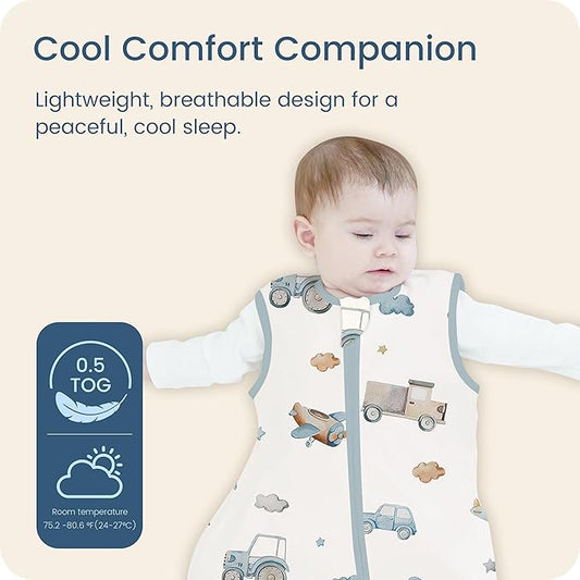 Toddler Sleep Sacks 2T-3T-4T, 0.5 TOG Light Summer Wearable Blankets, Extra Long XL Sleeping Bags, 2 Pack