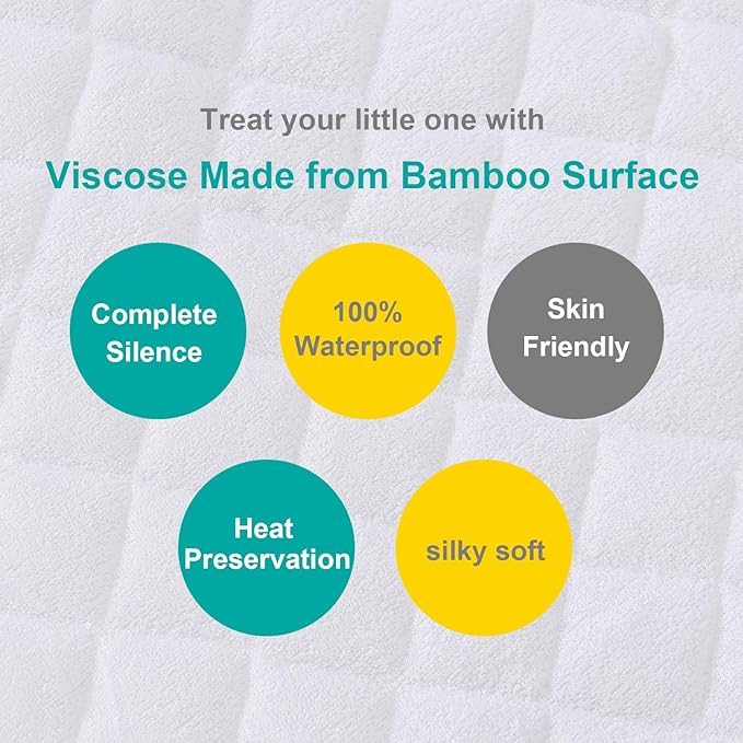 Bassinet Mattress Protector Fits 21" x 24" Graco Pack 'n-Play Dome LX Bassinet Bassinet Mattress, Ultra Soft Waterproof and Breathable, Washer & Dryer