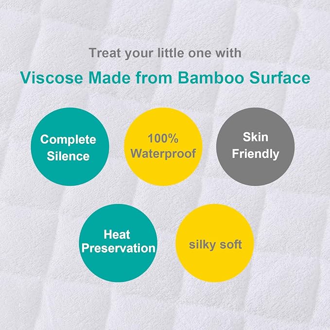 Waterproof Bassinet Mattress Protector, Fit for 20" x 33" Angelbliss (3 in 1), wayfong, venowu, YADAQE, and Cowiewie Bassinet, Ultra Soft Breathable, Washer & Dryer
