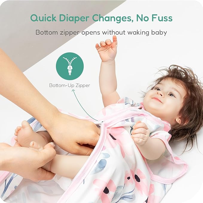 Baby Sleep Sacks Lightweight, Soft & Breathable 0.5 TOG Wearable Blanket with Zipper, 3-Pack 0-3-6-12-24-4T