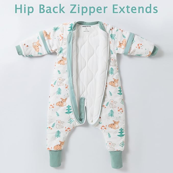 2.5 Tog Winter Sleep Sack with Feet for Baby/Toddler, Sleeping Bag with Legs & Detachable Sleeves